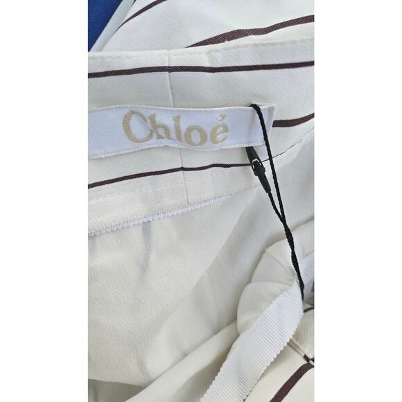 Chloe White striped silk maxi skirt size 38 NWT - Picture 9 of 11